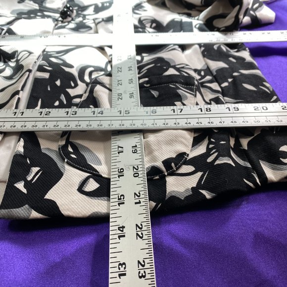 📌Casual Studio  Black and White Cotton Blazer - Jacket with Floral Print - Picture 8 of 16